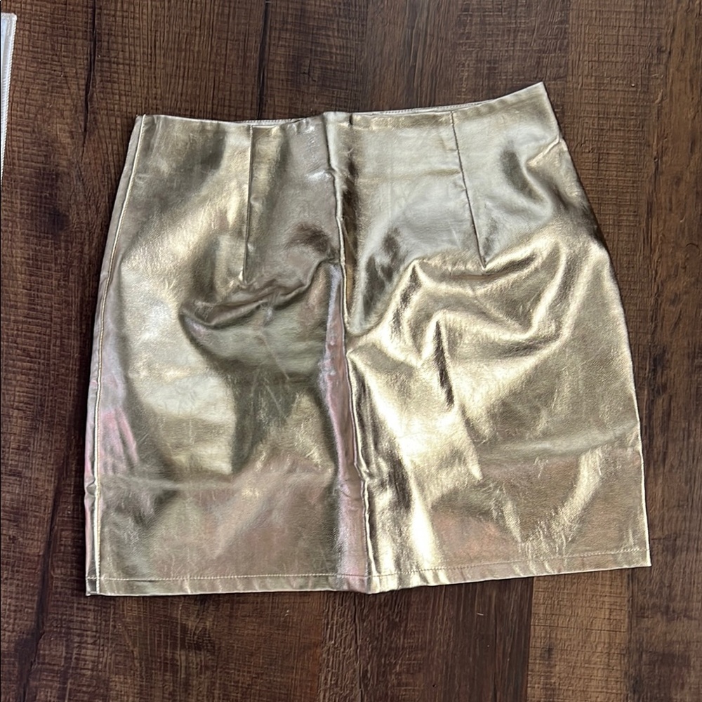 Metallic Gold Pencil Skirt